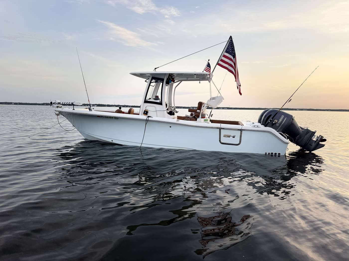 Big Fish Energy charter boat floating on calm water in Destin, FL